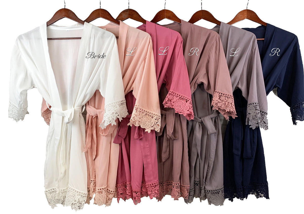 Rose Trim Cotton Lace Robe
