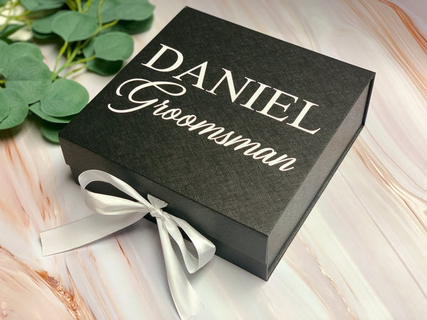 Bridesmaid Gift Box Personalize Bride to be Box Bridesmaid Proposal Box Black