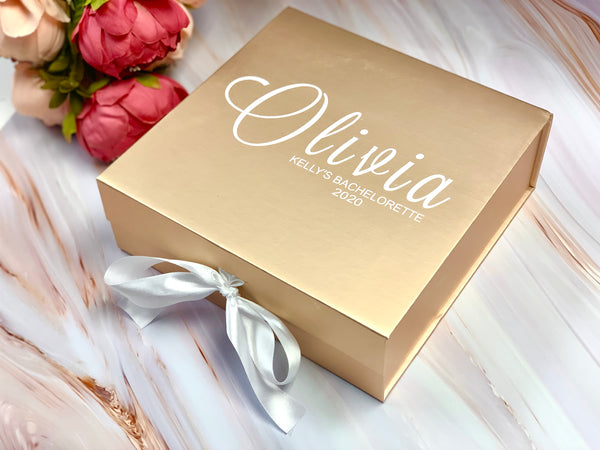 Bridesmaid Gift Box Personalize Bride to be Box Bridesmaid Proposal Box Champagne