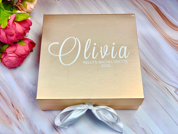 Bridesmaid Gift Box Personalize Bride to be Box Bridesmaid Proposal Box Champagne