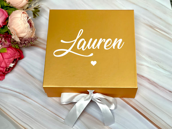 Bridesmaid Gift Box Personalize Bride to be Box Bridesmaid Proposal Box Gold