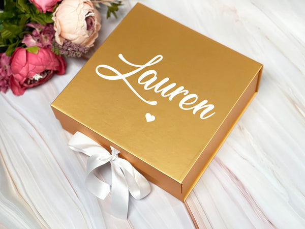 Bridesmaid Gift Box Personalize Bride to be Box Bridesmaid Proposal Box Gold