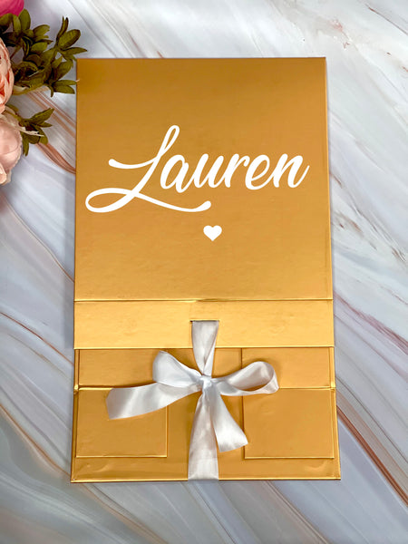 Bridesmaid Gift Box Personalize Bride to be Box Bridesmaid Proposal Box Gold