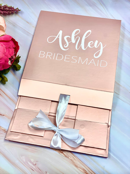 Bridesmaid Gift Box Personalize Bride to be Box Bridesmaid Proposal Box Rose Gold