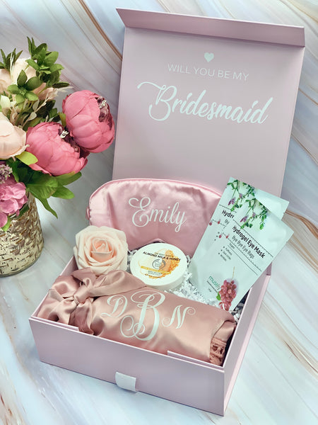 Bridesmaid Gift Box Personalize Bride to be Box Bridesmaid Proposal Box Champagne