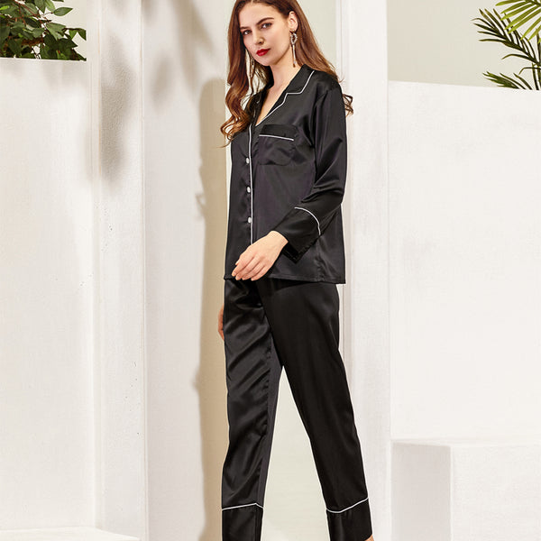 Women Pajama Long Sets Black