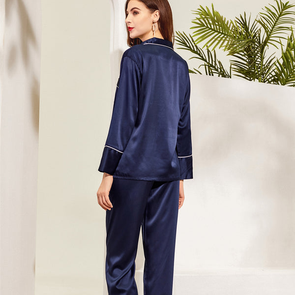 Women Pajama Long Sets Navy