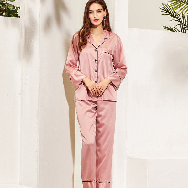 Women Pajama Long Sets Rose Gold