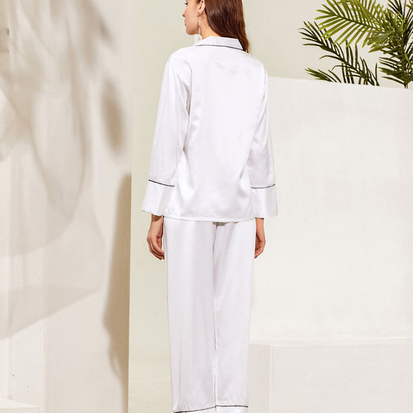 Women Pajama Long Sets White