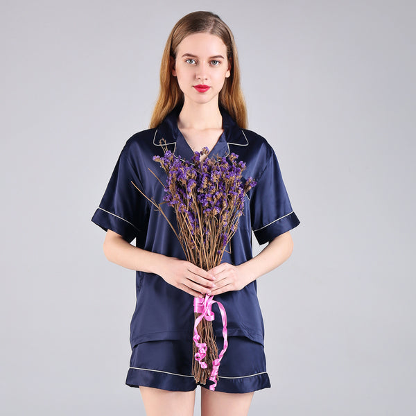 Women Pajama Short Sets Navy