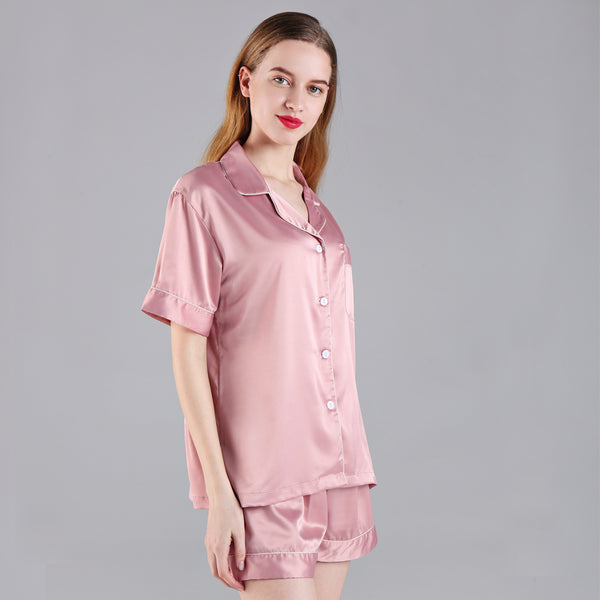 Women Pajama Short Sets Rose Gold