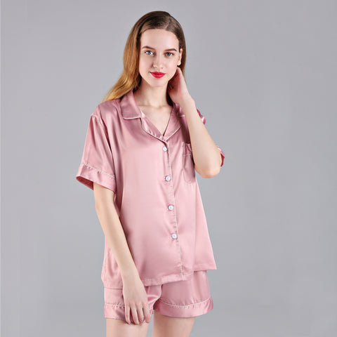 Women Pajama Short Sets Rose Gold