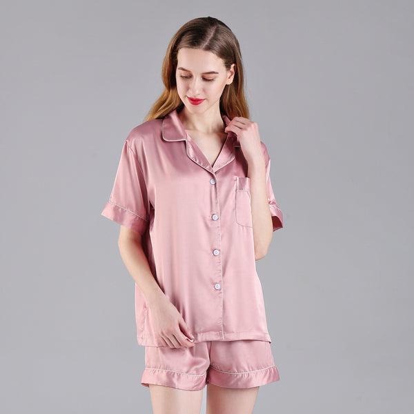 Women Pajama Short Sets Rose Gold