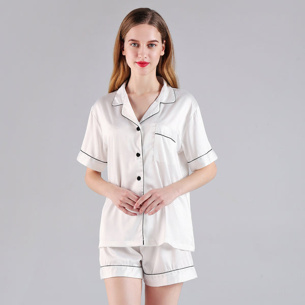 Women Pajama Short Sets White