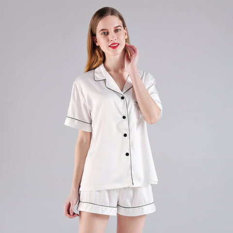 Women Pajama Short Sets White