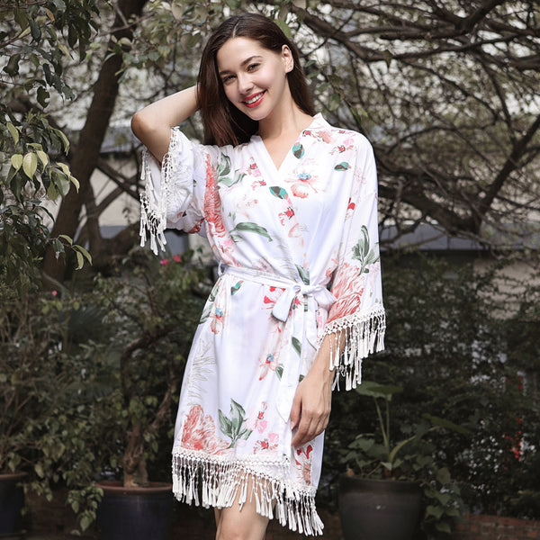 Tassel Floral Cotton White