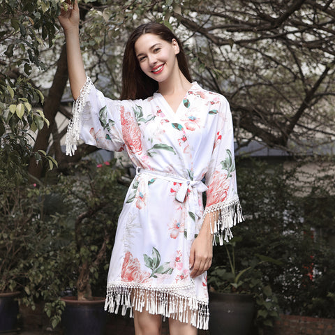 Tassel Floral Cotton White