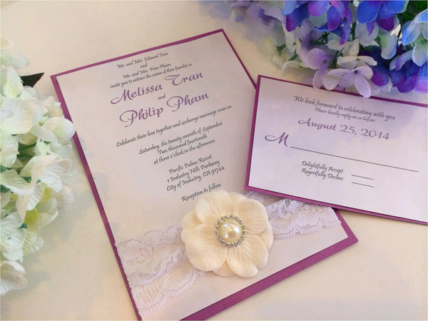 Custom Wedding Invitations Rhinestone