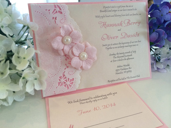 Custom Wedding Invitations Pink