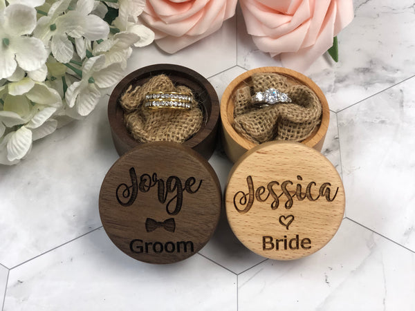 Personalize Wooden Wedding Ring Box