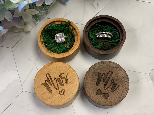 Personalize Wooden Wedding Ring Box