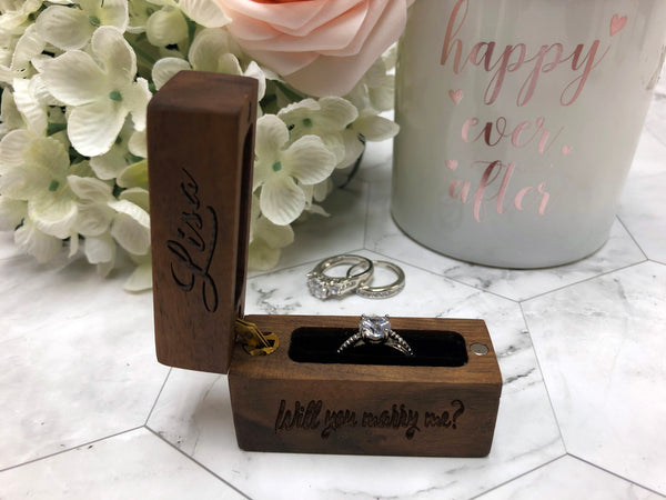 Personalize Wooden Wedding Ring Box