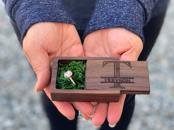 Personalize Wooden Wedding Ring Box