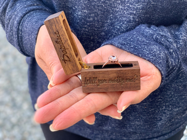 Personalize Wooden Wedding Ring Box