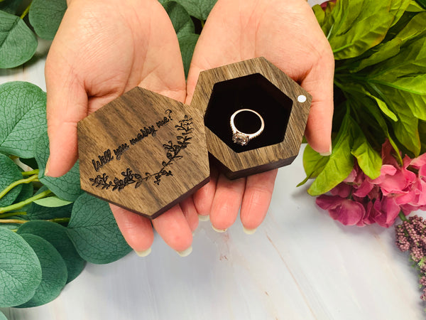 Personalize Wooden Wedding Ring Box