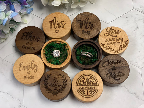 Personalize Wooden Wedding Ring Box