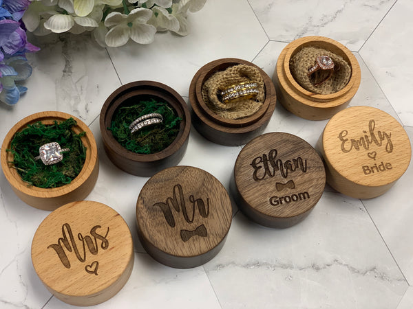 Personalize Wooden Wedding Ring Box