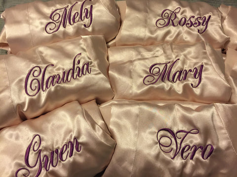 Set of 12 - Bridal Party Bridesmaid Satin Robes