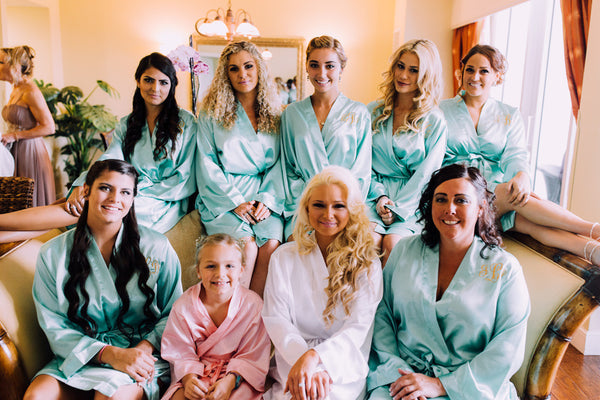 Set of 7 - Bridal Party Bridesmaid Satin Robes