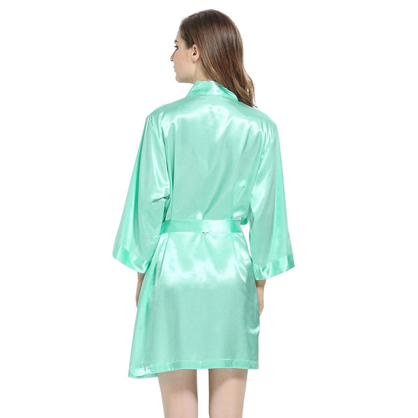 Mint - 3/4 Sleeve Satin Women Robe