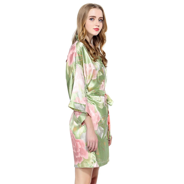 Olive - Blossom Floral Kimono Robe