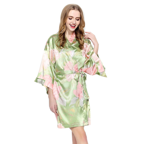 Olive - Blossom Floral Kimono Robe