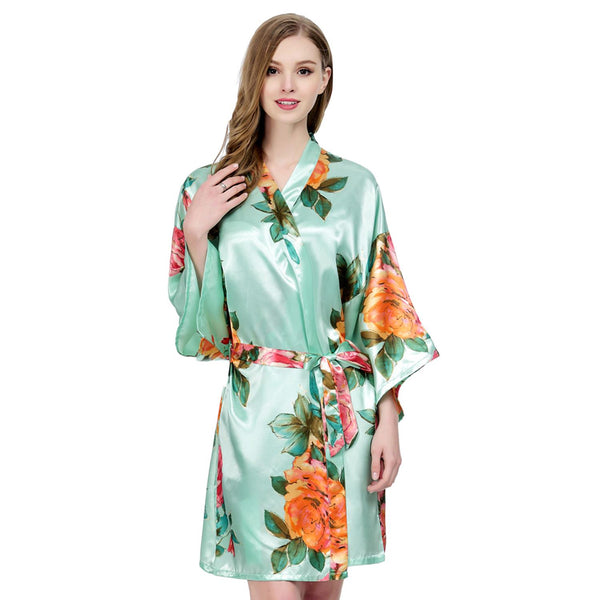 Sets - Bridal Party Watercolor Floral Kimono Robe