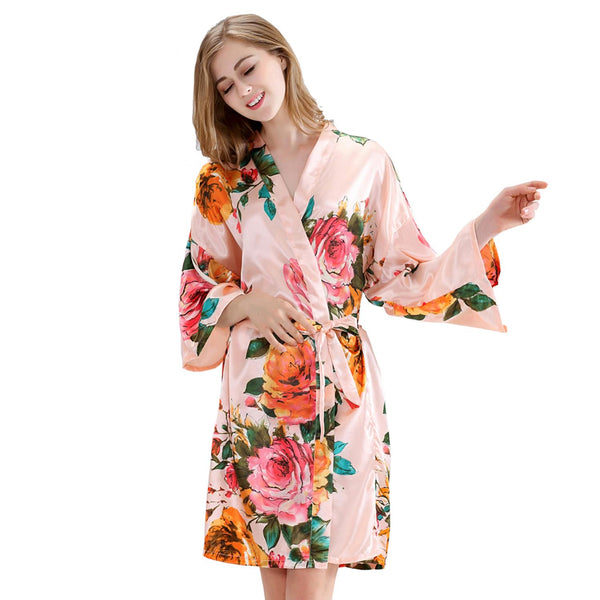 Sets - Bridal Party Watercolor Floral Kimono Robe