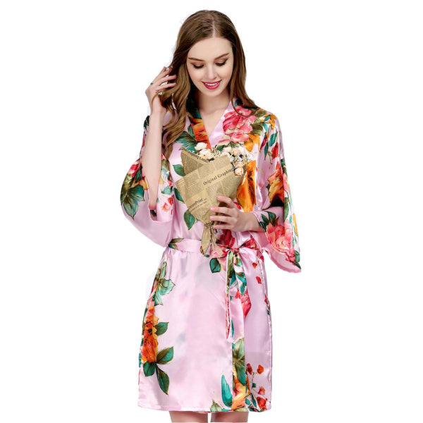 Sets - Bridal Party Watercolor Floral Kimono Robe