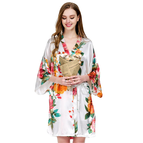 Sets - Bridal Party Watercolor Floral Kimono Robe