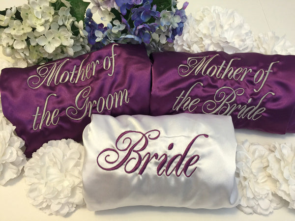 Set of 3 - Bridal Party Bridesmaid Satin Robes