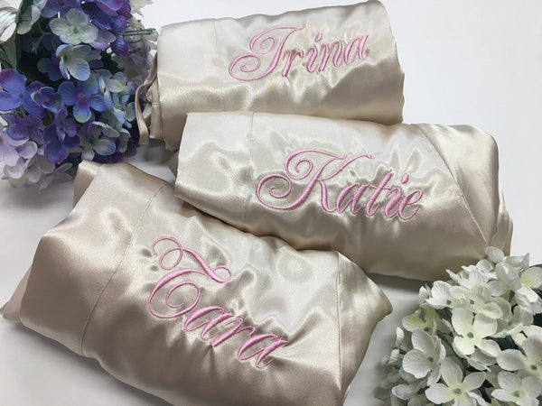 Set of 3 - Bridal Party Bridesmaid Satin Robes