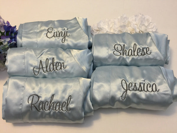 Set of 5 - Bridal Party Bridesmaid Satin Robes