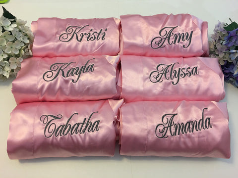 Set of 6 - Bridal Party Bridesmaid Satin Robes