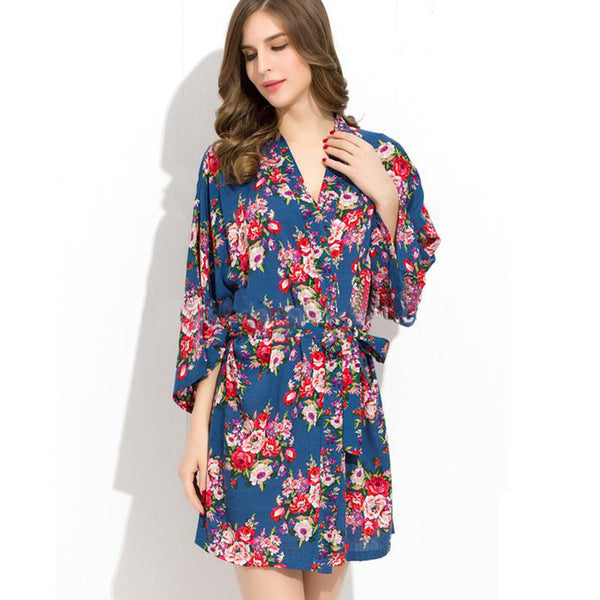 Sets - Bridal Party Floral Cotton Kimono Robe