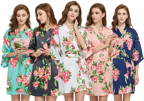 Sets - Bridal Party Summer Floral Kimono Robe