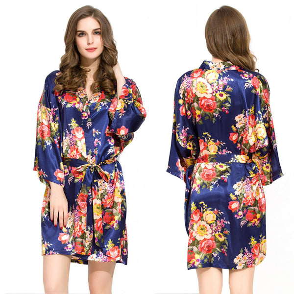 Sets - Bridal Party Floral Satin Kimono Robe