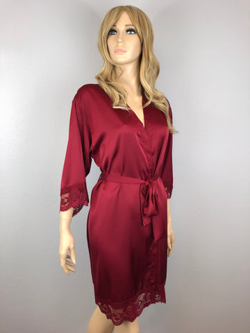 Burgundy - Premium Matching Lace Bridesmaid Robe