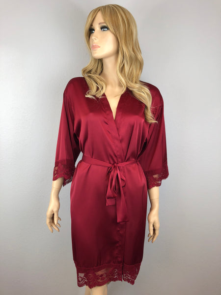 Burgundy - Premium Matching Lace Bridesmaid Robe