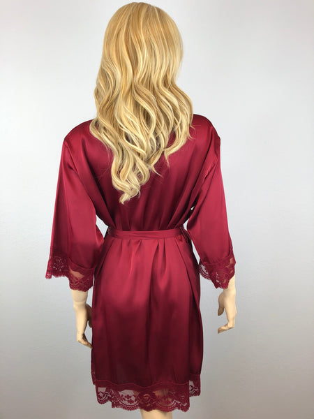 Burgundy - Premium Matching Lace Bridesmaid Robe